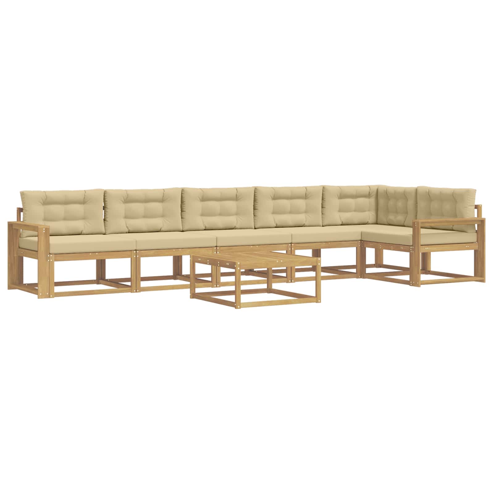 Outdoor-Sofagarnitur 7 pcs Weiß und Beige 79 x 79 x 37 cm
