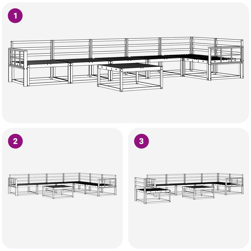 Outdoor-Sofagarnitur 7 pcs Weiß 79 x 79 x 37 cm