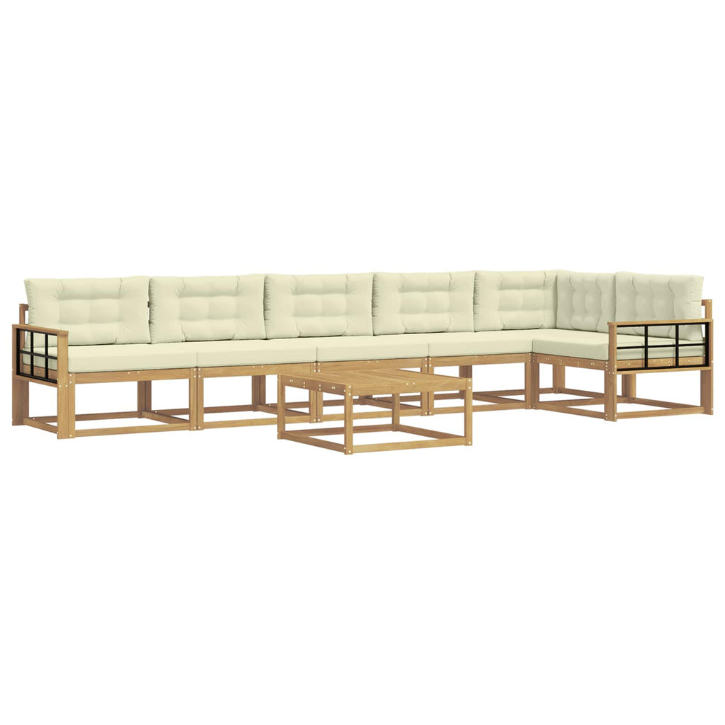Outdoor-Sofagarnitur 7 pcs Weiß und Creme 79 x 79 x 37 cm