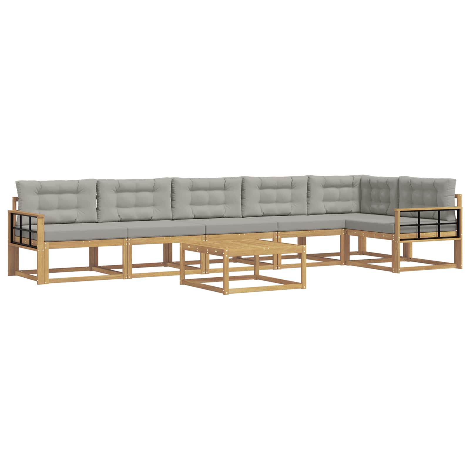 Outdoor-Sofagarnitur 7 pcs Weiß und Hellgrau 79 x 79 x 37 cm