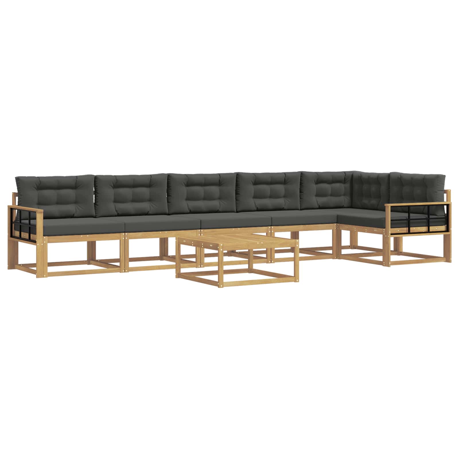 Outdoor-Sofagarnitur 7 pcs Weiß und Anthrazit 79 x 79 x 37 cm