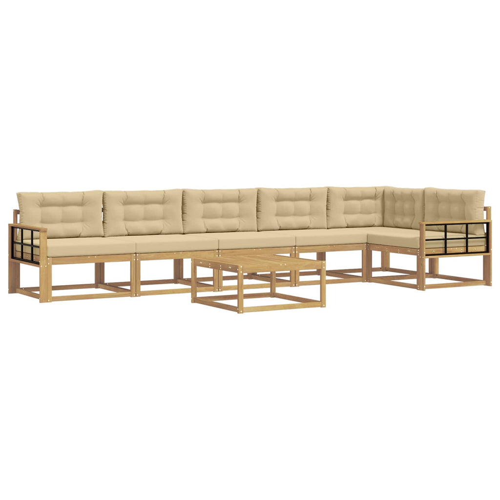 Outdoor-Sofagarnitur 7 pcs Weiß und Beige 79 x 79 x 37 cm