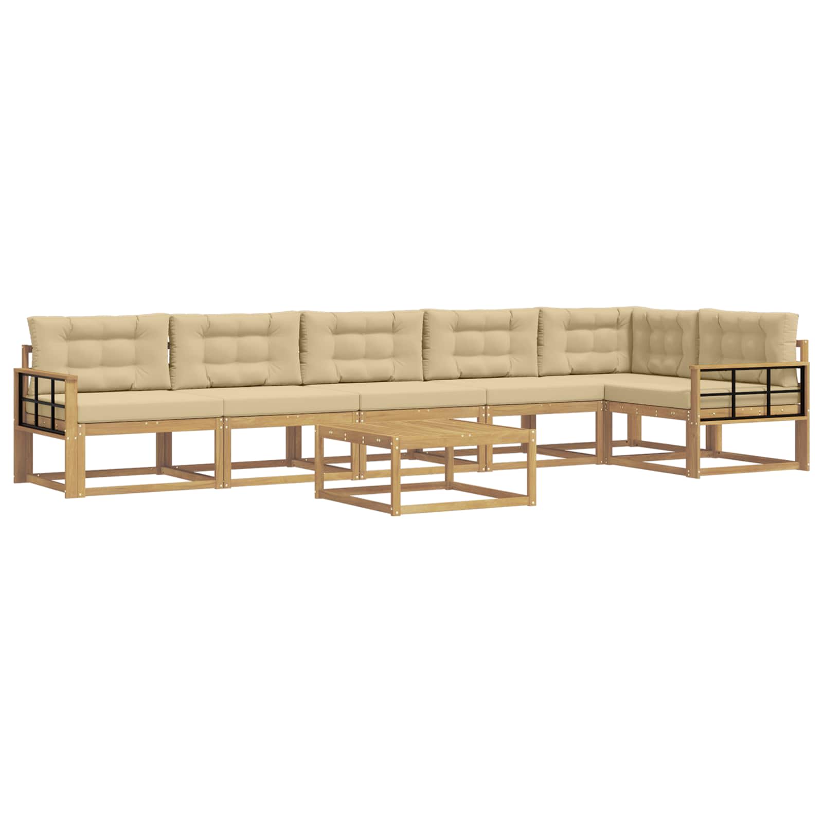 Outdoor-Sofagarnitur 7 pcs Weiß und Beige 79 x 79 x 37 cm
