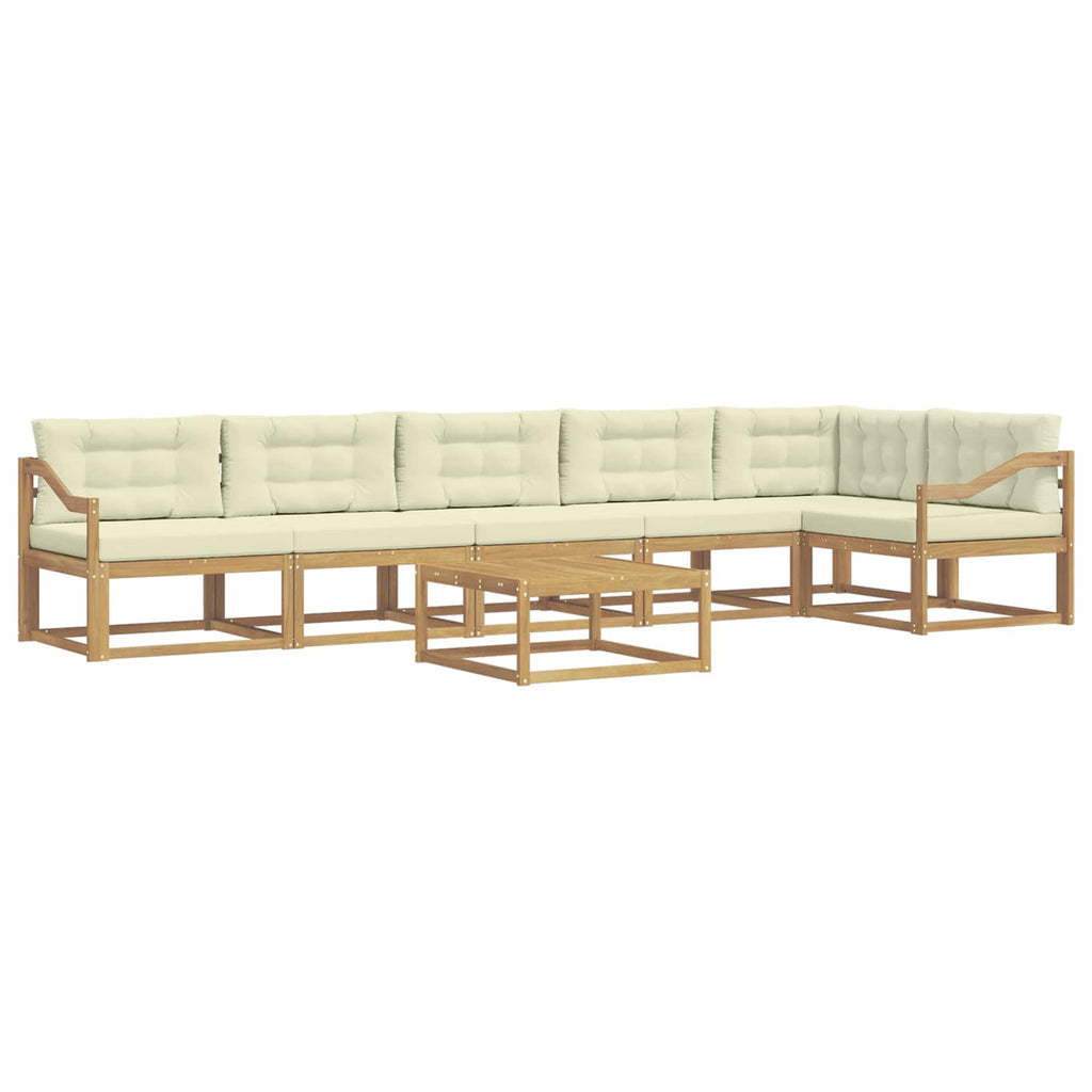 Outdoor-Sofagarnitur 7 pcs Weiß und Creme 79 x 79 x 37 cm