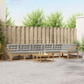 Outdoor-Sofagarnitur 7 pcs Weiß und Hellgrau 79 x 79 x 37 cm
