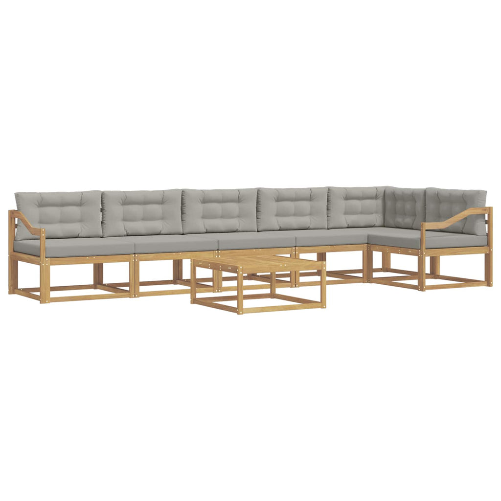 Outdoor-Sofagarnitur 7 pcs Weiß und Hellgrau 79 x 79 x 37 cm