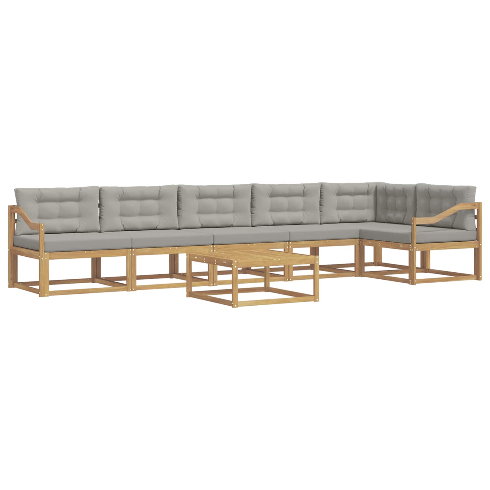 Outdoor-Sofagarnitur 7 pcs Weiß und Hellgrau 79 x 79 x 37 cm
