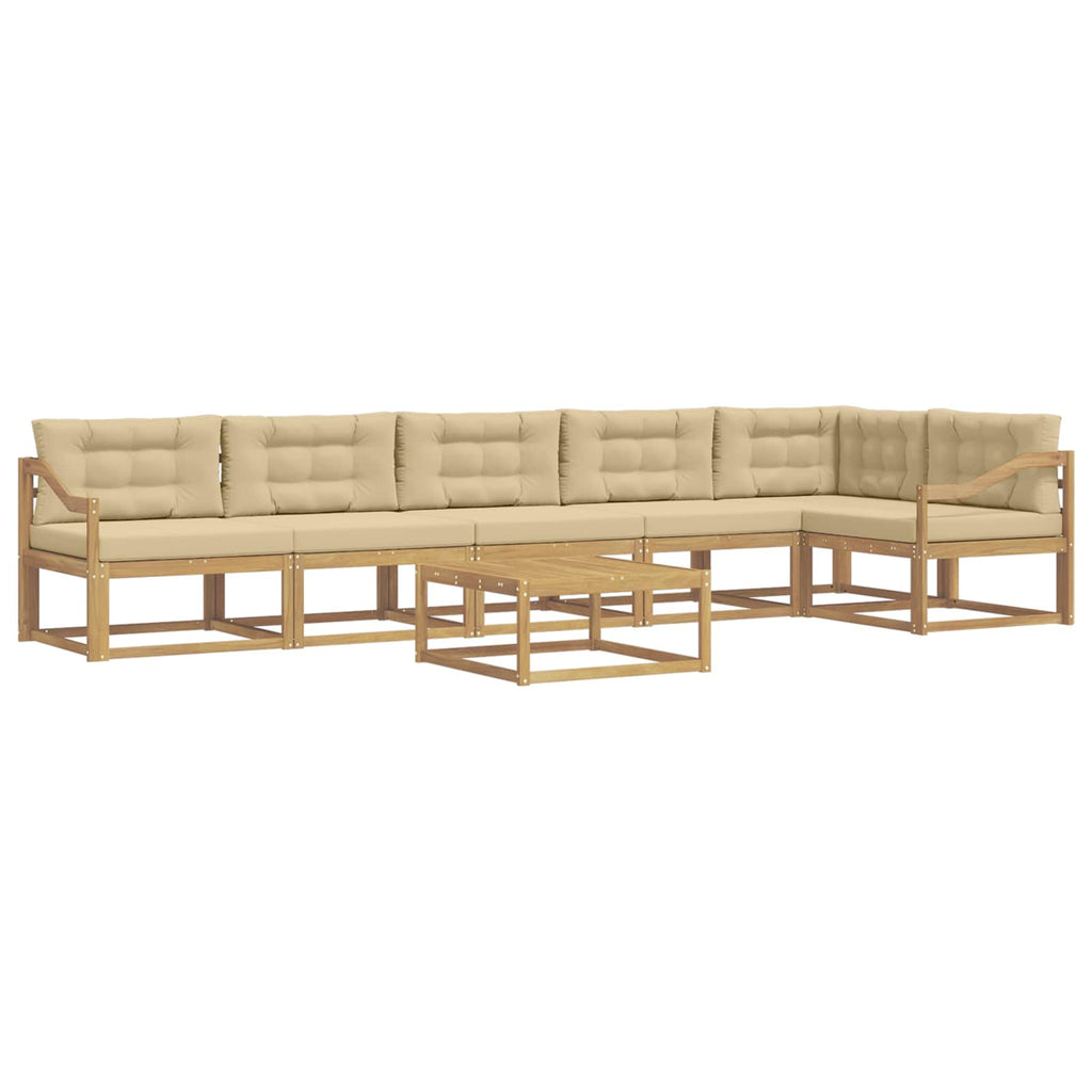 Outdoor-Sofagarnitur 7 pcs Weiß und Beige 79 x 79 x 37 cm