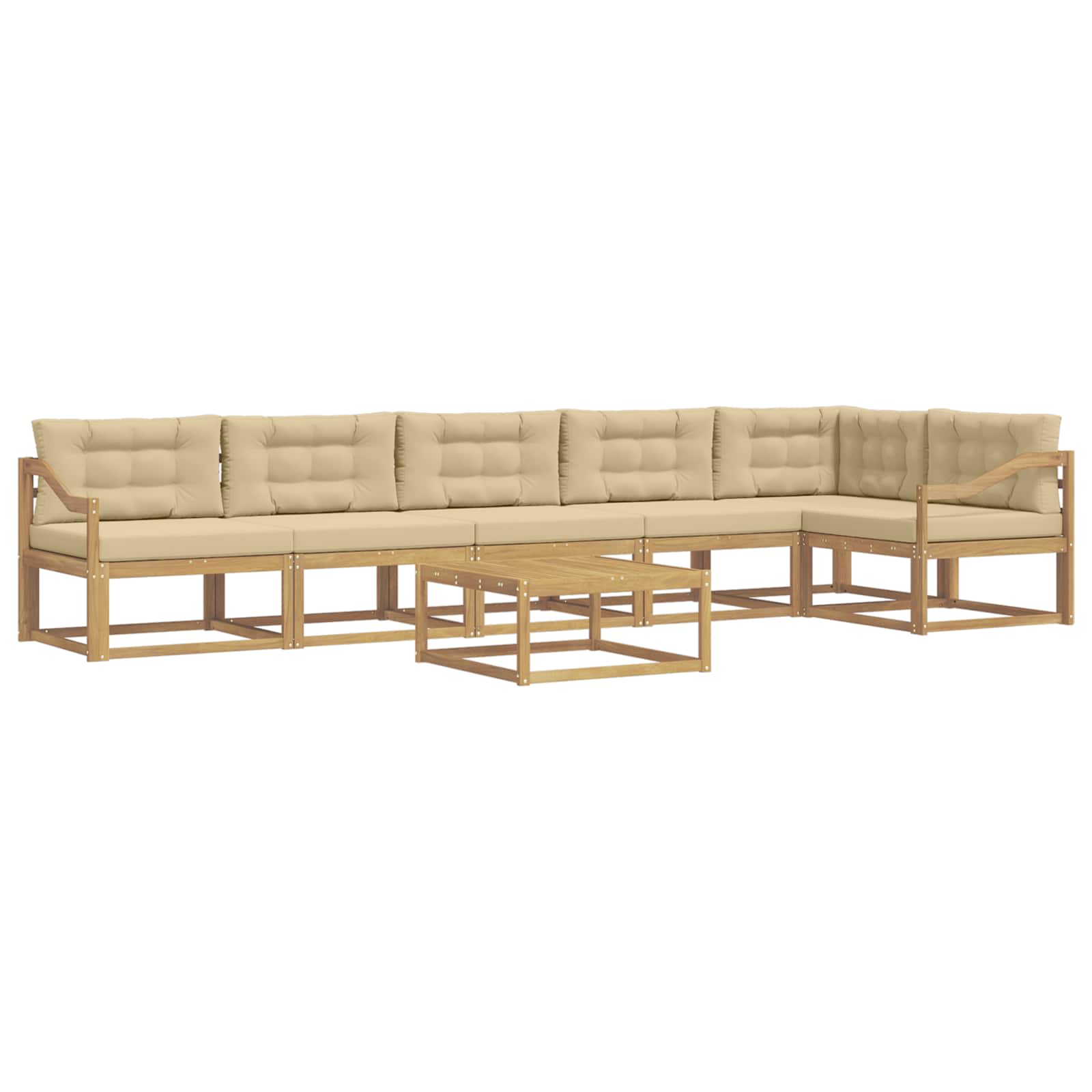 Outdoor-Sofagarnitur 7 pcs Weiß und Beige 79 x 79 x 37 cm