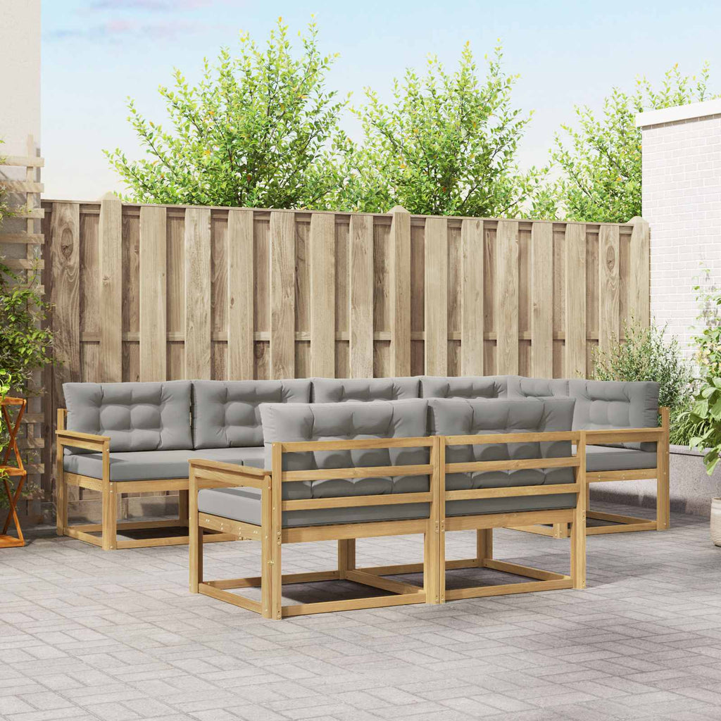 Outdoor-Sofagarnitur 6 pcs Weiß und Hellgrau Polyester
