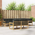 Outdoor-Sofagarnitur 6 pcs Weiß und Anthrazit Polyester