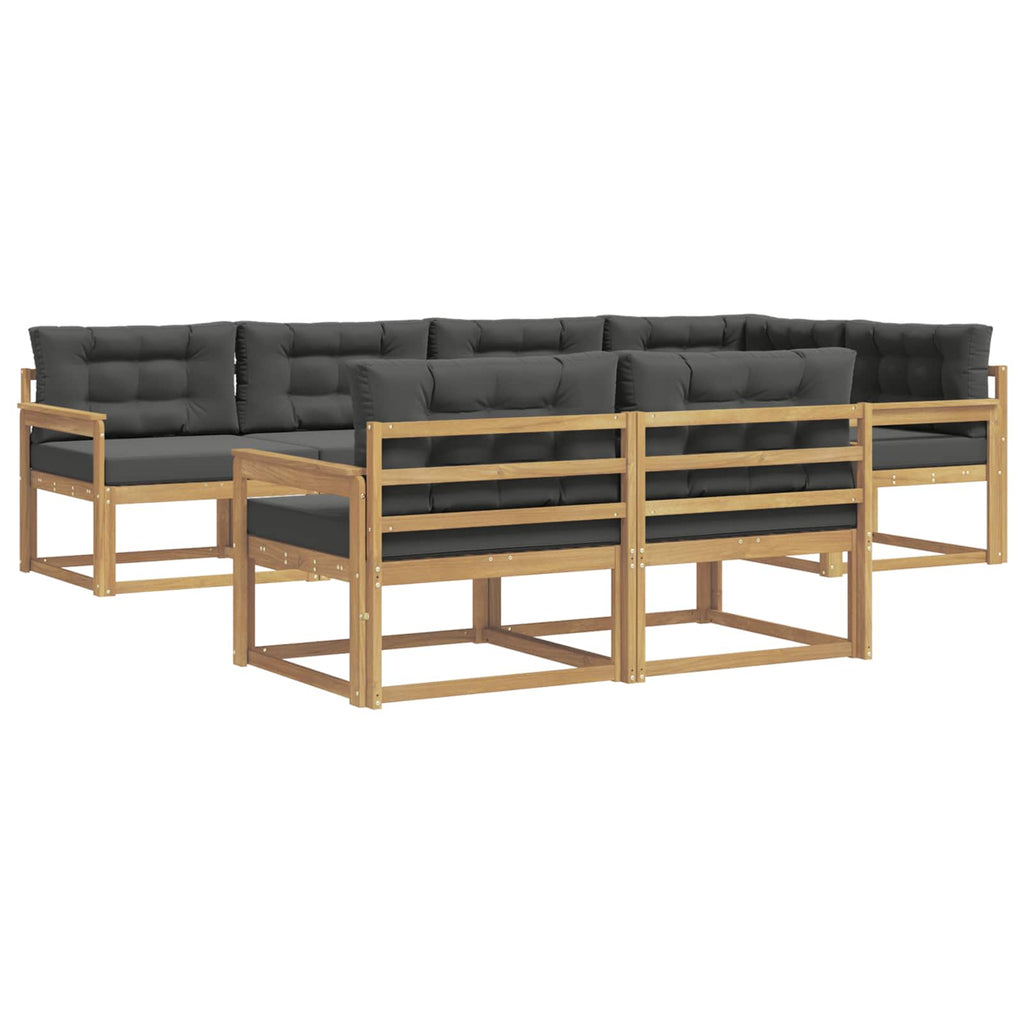 Outdoor-Sofagarnitur 6 pcs Weiß und Anthrazit Polyester