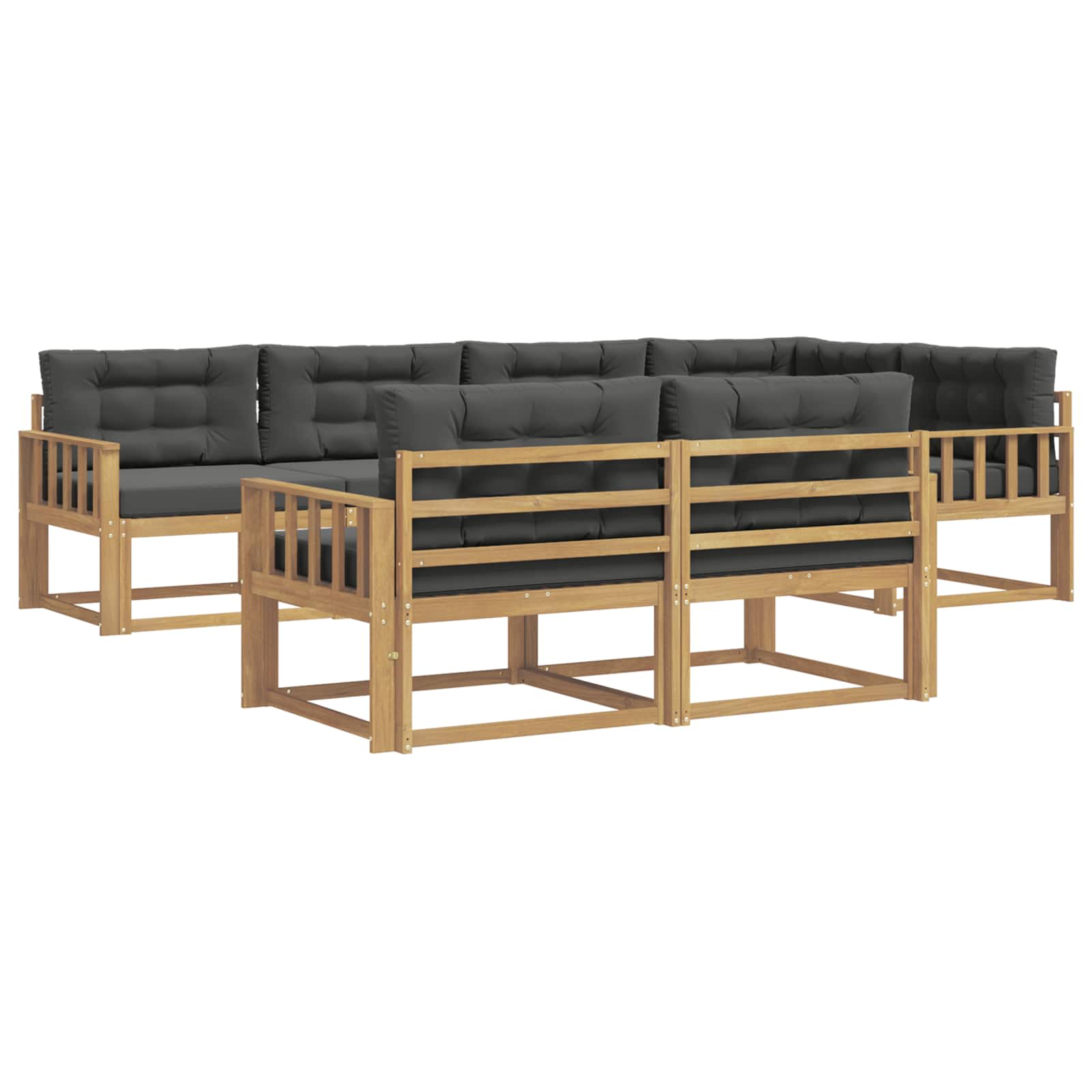 Outdoor-Sofagarnitur 6 pcs Weiß und Anthrazit Polyester