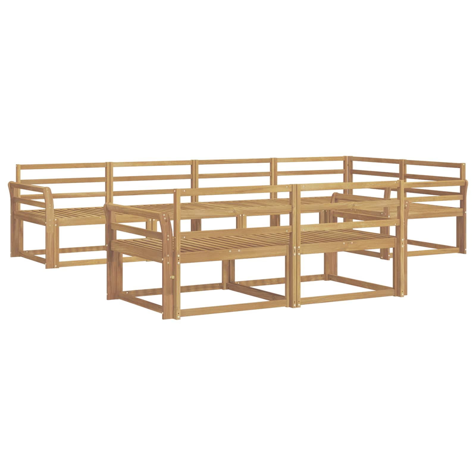Outdoor-Sofagarnitur 8 pcs Weiß 329 x 170,5 x 73 cm