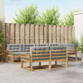 Outdoor-Sofagarnitur 6 pcs Weiß und Hellgrau Polyester