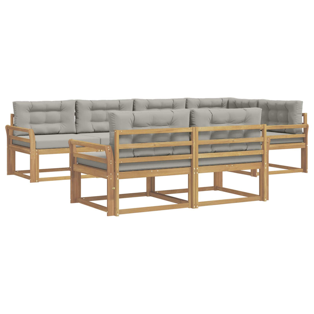 Outdoor-Sofagarnitur 6 pcs Weiß und Hellgrau Polyester