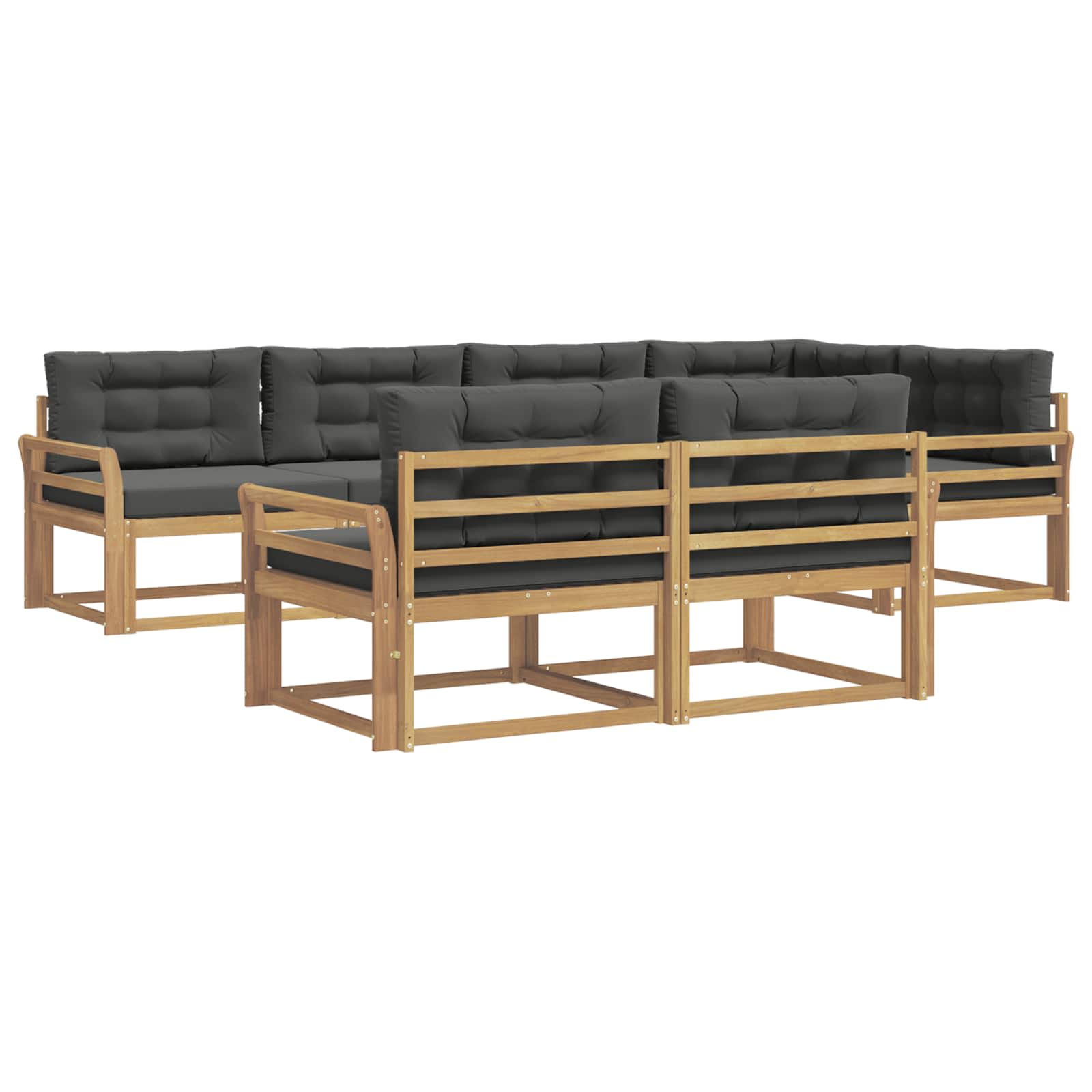 Outdoor-Sofagarnitur 6 pcs Weiß und Anthrazit Polyester