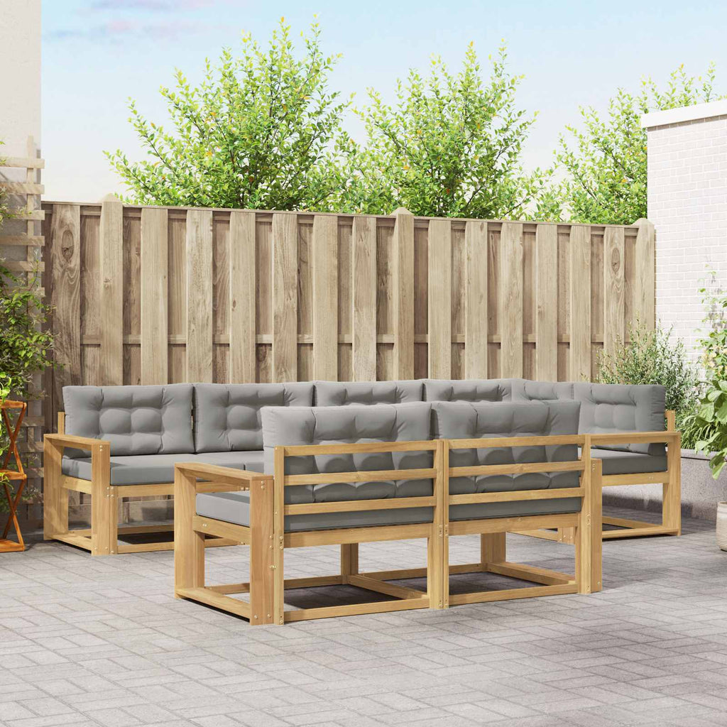 Outdoor-Sofagarnitur 6 pcs Weiß und Hellgrau Polyester