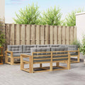 Outdoor-Sofagarnitur 6 pcs Weiß und Hellgrau Polyester