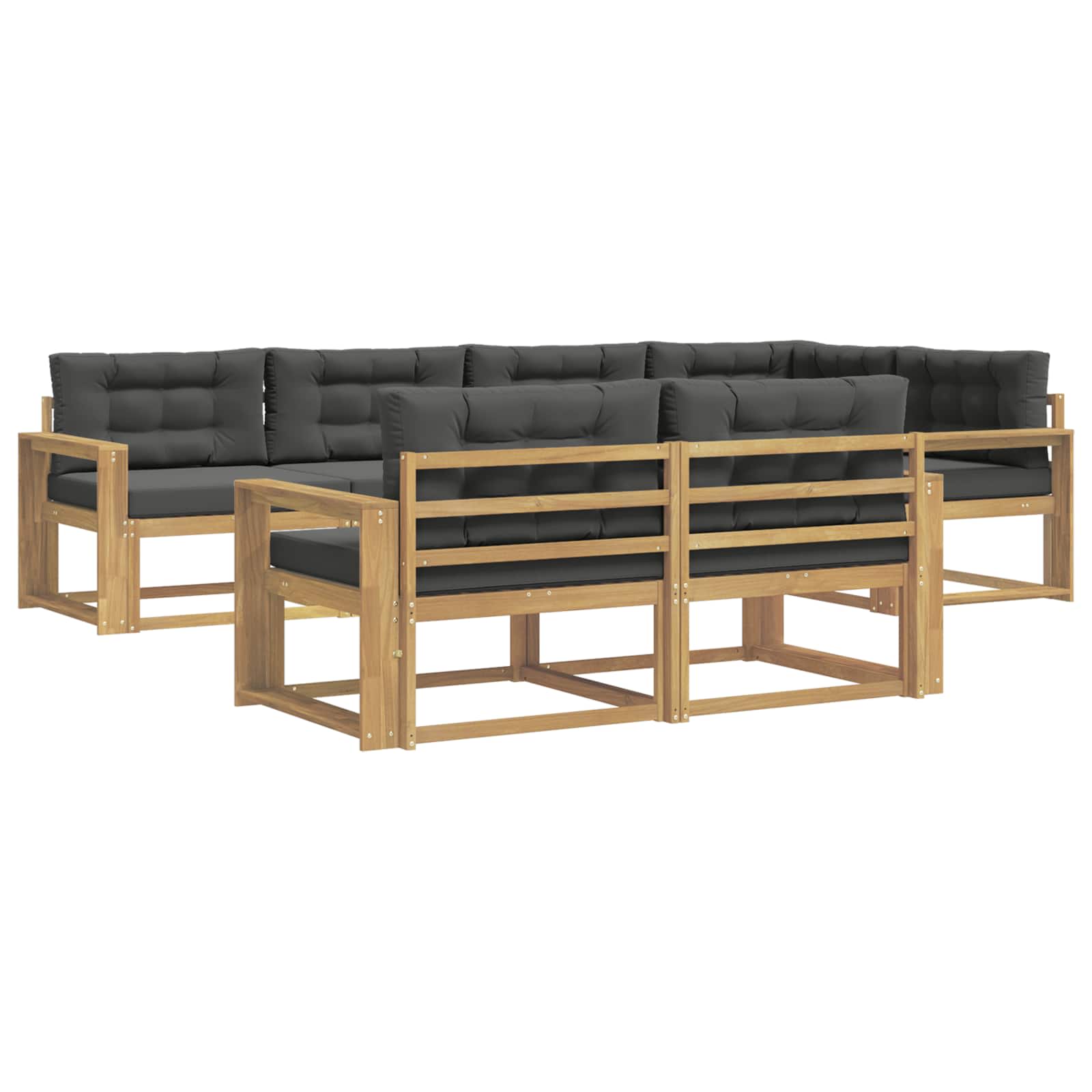 Outdoor-Sofagarnitur 6 pcs Weiß und Anthrazit Polyester
