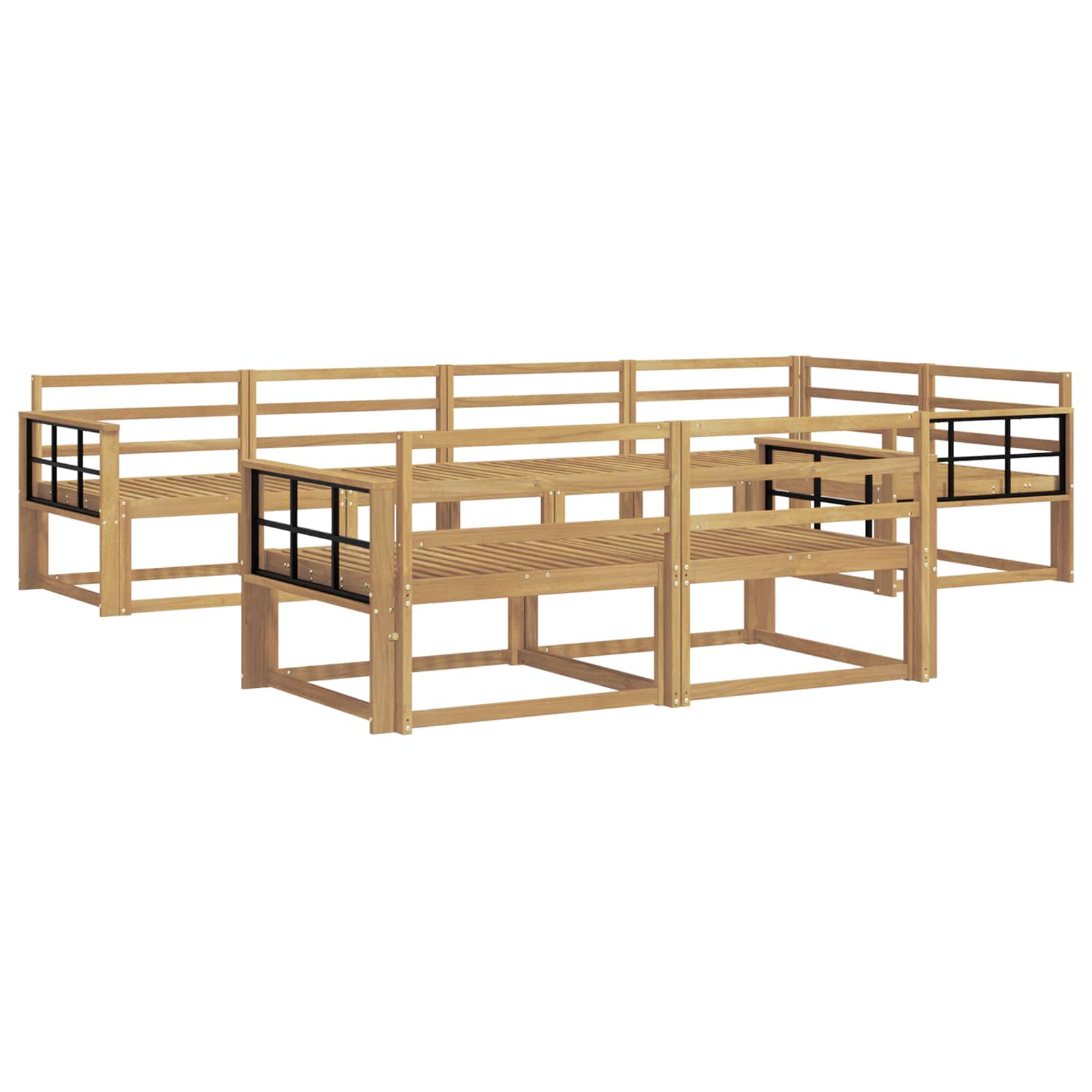 Outdoor-Sofagarnitur 8 pcs Weiß 327 x 168,5 x 73 cm