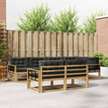 Outdoor-Sofagarnitur 6 pcs Weiß und Anthrazit Polyester