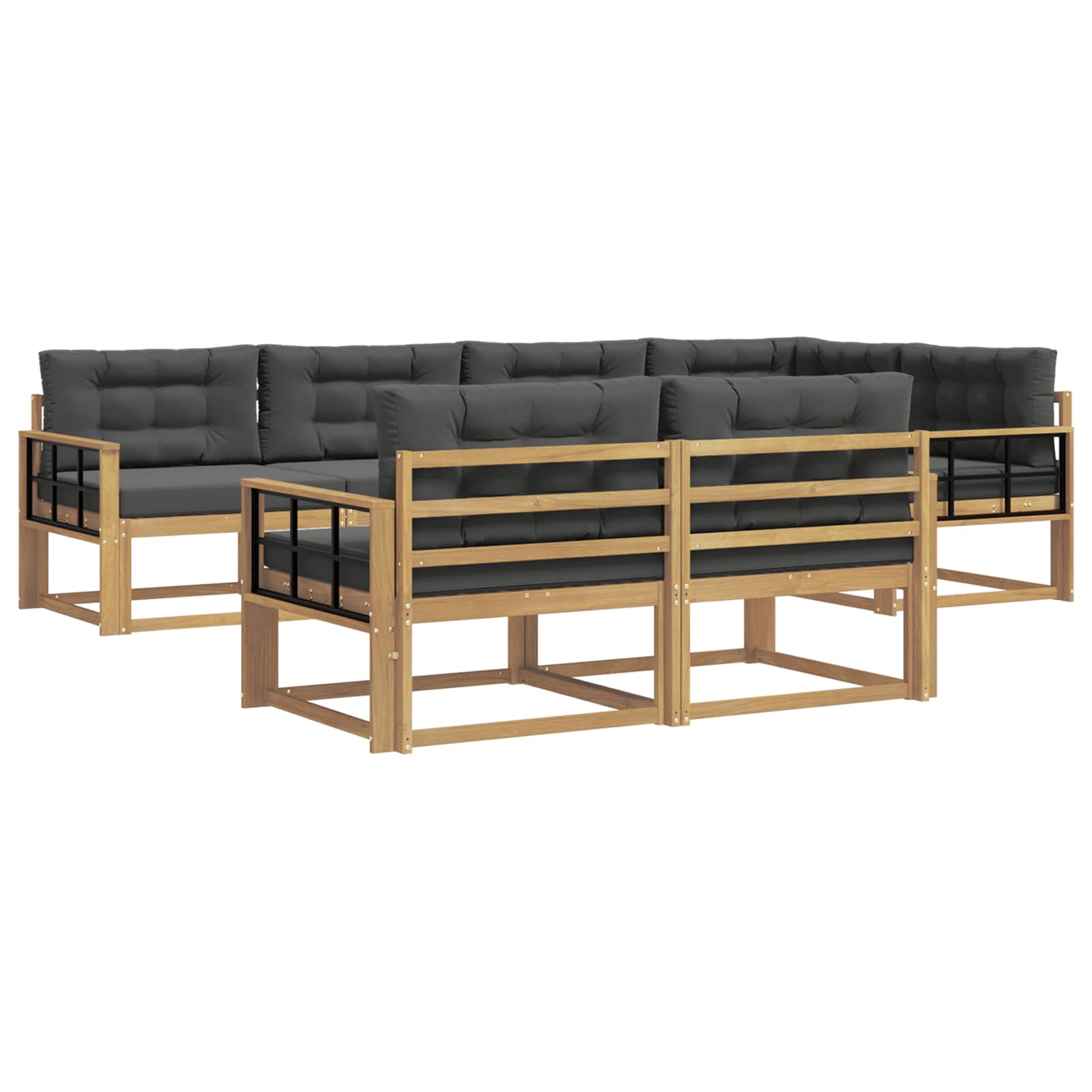 Outdoor-Sofagarnitur 6 pcs Weiß und Anthrazit Polyester