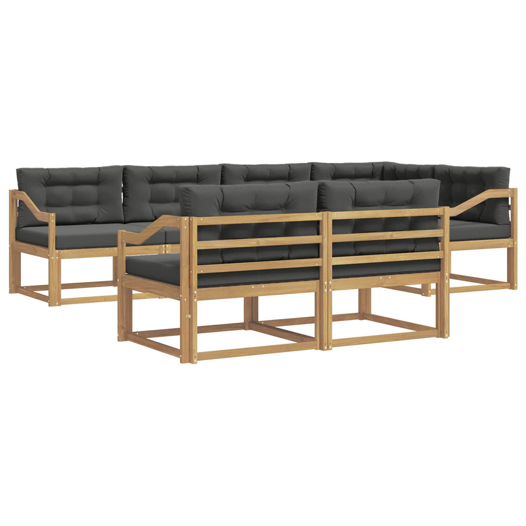 Outdoor-Sofagarnitur 6 pcs Weiß und Anthrazit Polyester