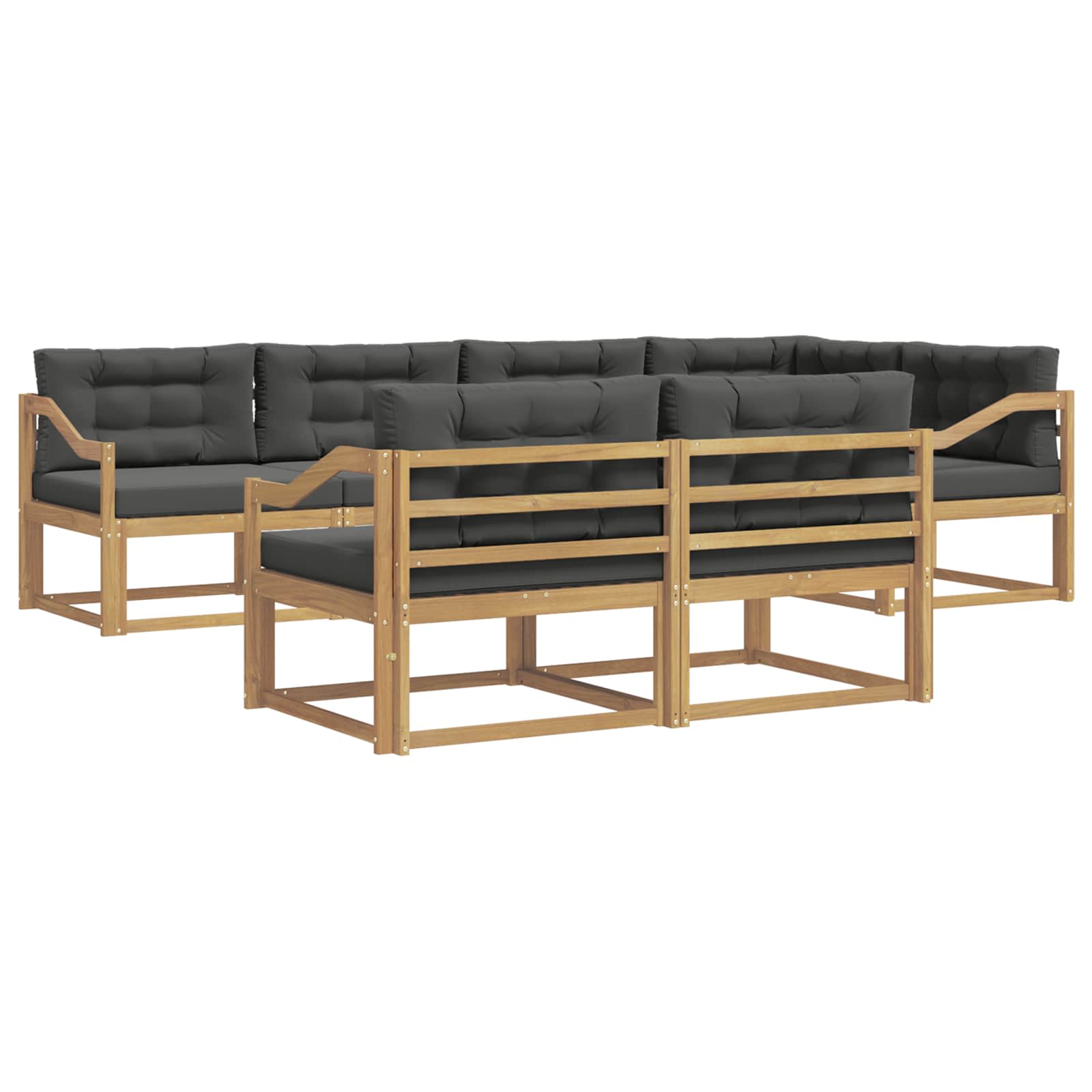 Outdoor-Sofagarnitur 6 pcs Weiß und Anthrazit Polyester