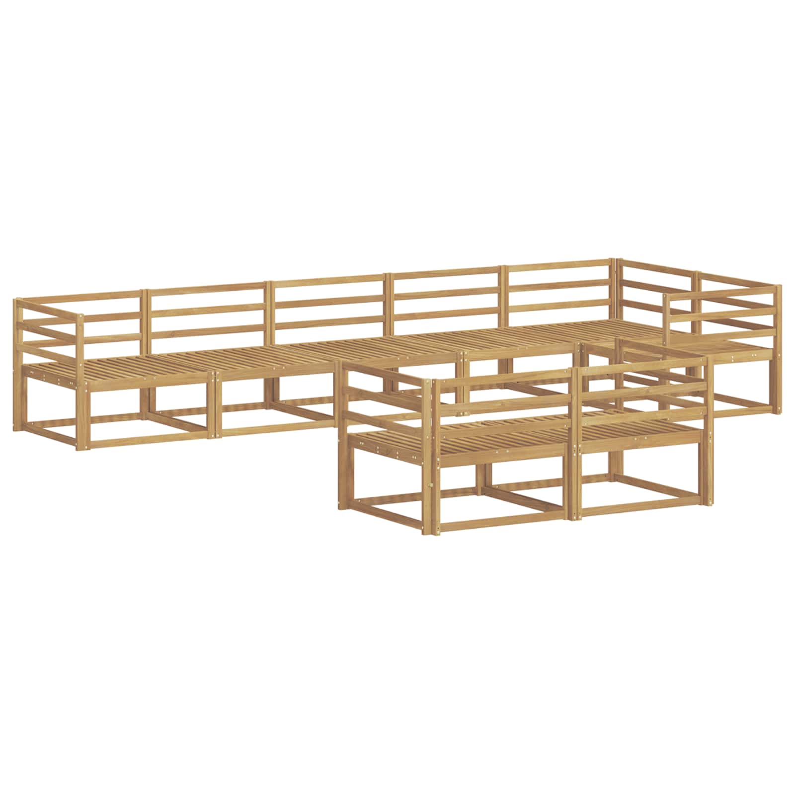 Outdoor-Sofagarnitur 8 Stk. Weiß Massives Akazienholz