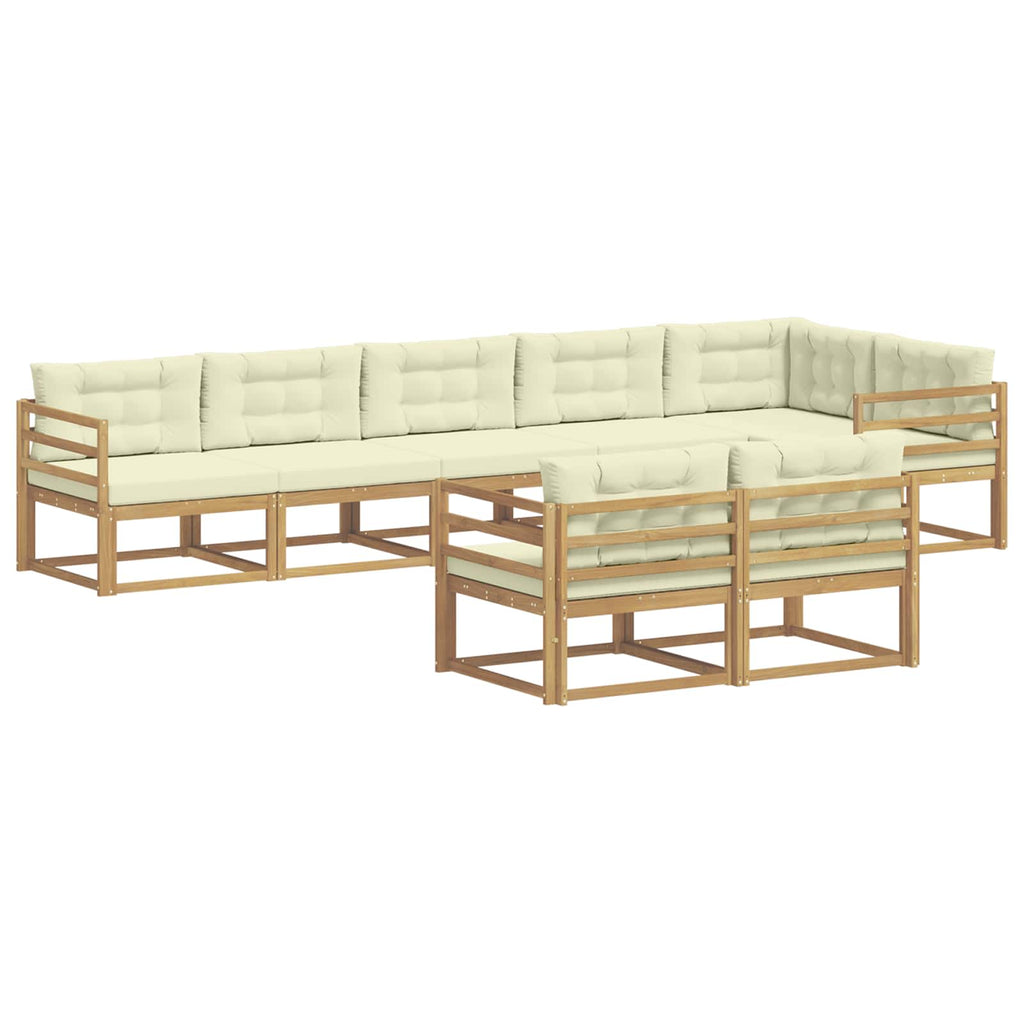 Outdoor-Sofagarnitur 6 Stk. Weiß und Creme Polyester