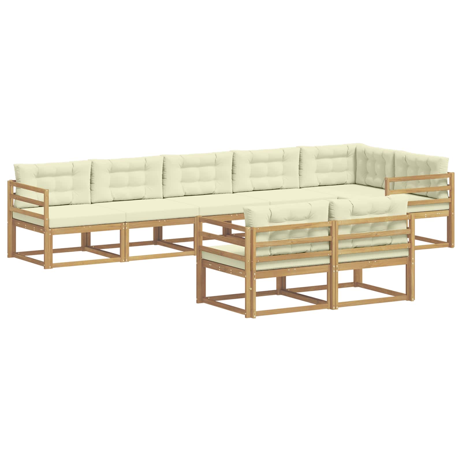 Outdoor-Sofagarnitur 6 Stk. Weiß und Creme Polyester