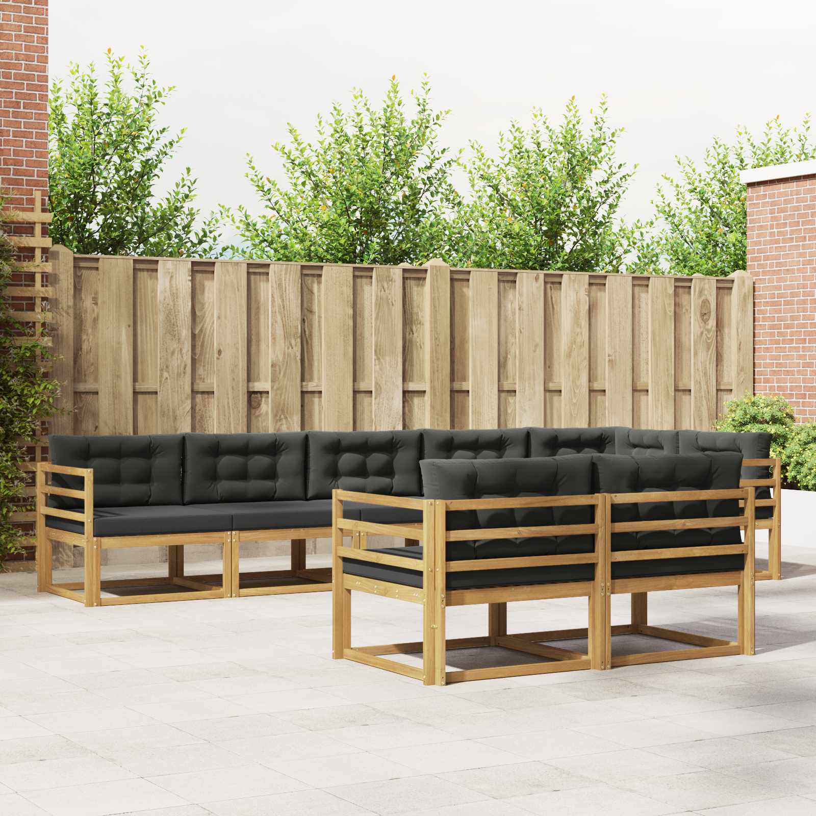 Outdoor-Sofagarnitur 6 Stk. Weiß und Anthrazit Polyester