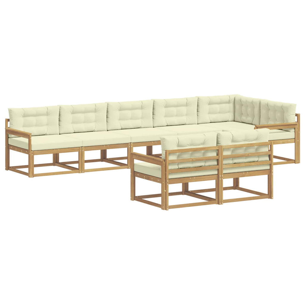 Outdoor-Sofagarnitur 6 Stk. Weiß und Creme Polyester