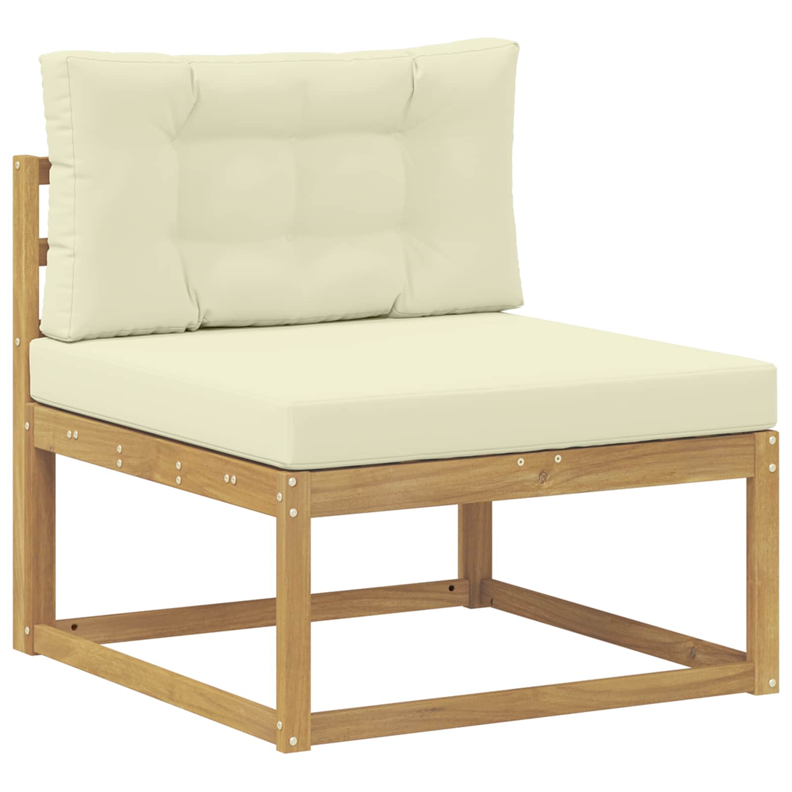 Outdoor-Sofagarnitur 6 Stk. Weiß und Creme Polyester