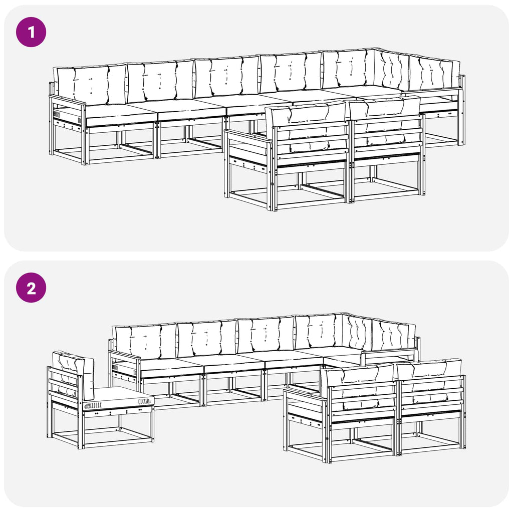 Outdoor-Sofagarnitur 6 Stk. Weiß und Creme Polyester