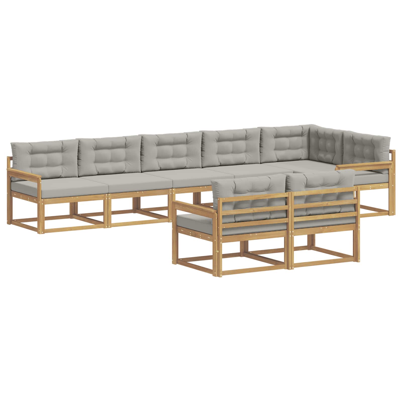 Outdoor-Sofagarnitur 6 Stk. Weiß und Hellgrau Polyester
