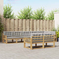 Outdoor-Sofagarnitur 6 Stk. Weiß und Hellgrau Polyester