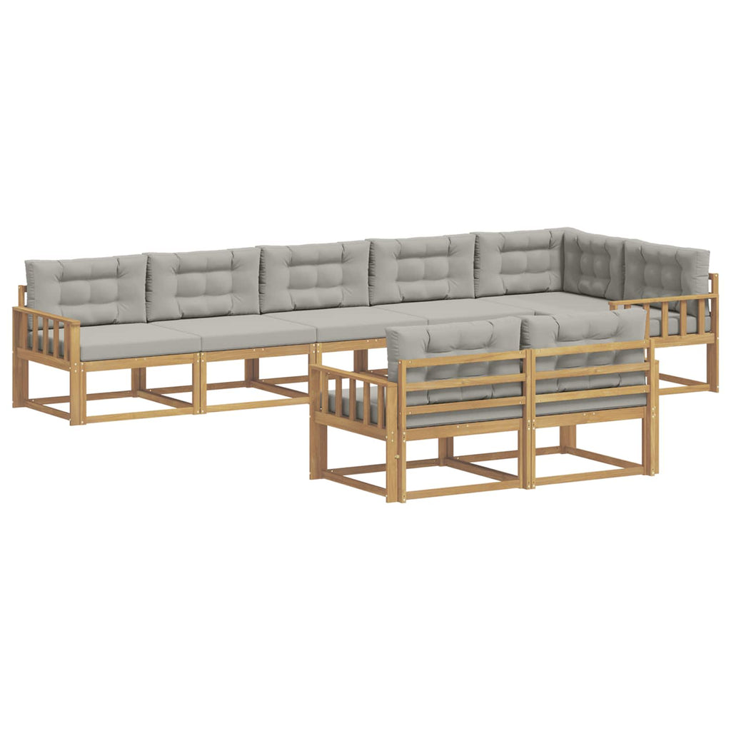 Outdoor-Sofagarnitur 6 Stk. Weiß und Hellgrau Polyester