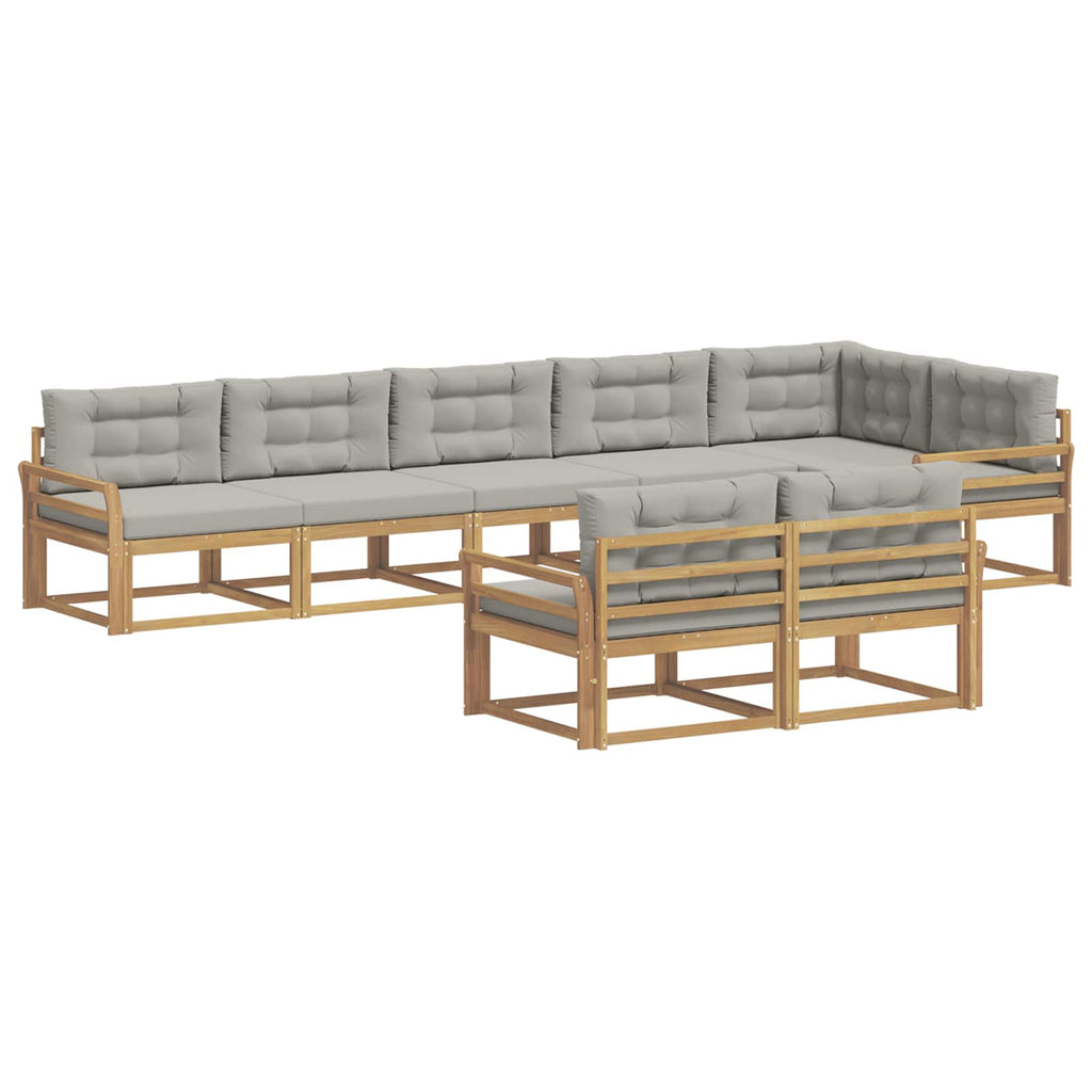 Outdoor-Sofagarnitur 6 Stk. Weiß und Hellgrau Polyester