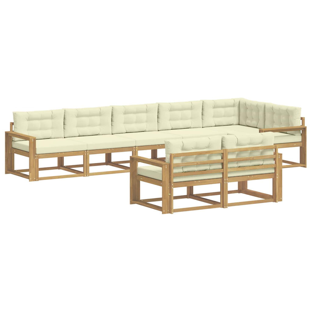 Outdoor-Sofagarnitur 6 Stk. Weiß und Creme Polyester