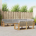 Outdoor-Sofagarnitur 6 Stk. Weiß und Hellgrau Polyester