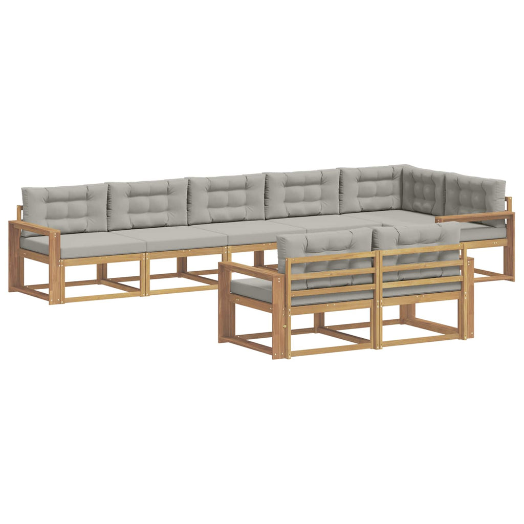 Outdoor-Sofagarnitur 6 Stk. Weiß und Hellgrau Polyester