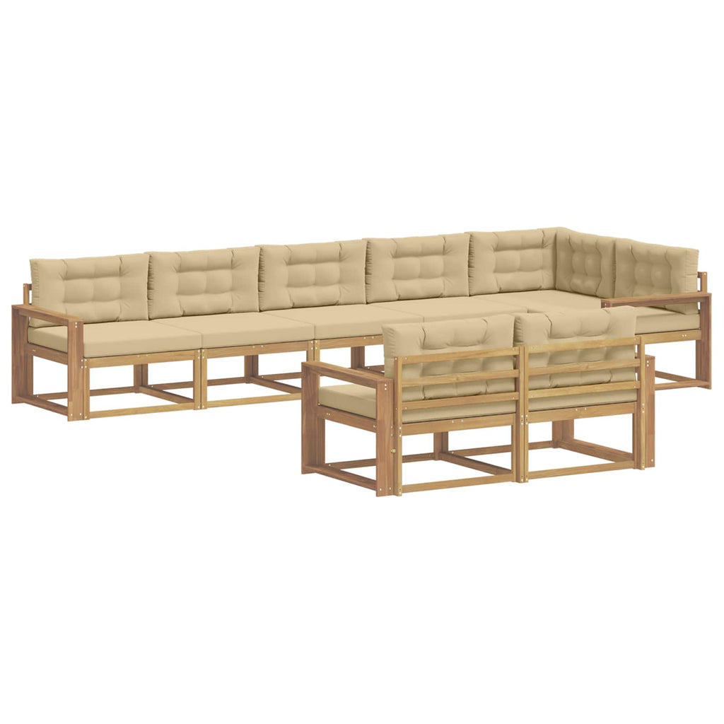Outdoor-Sofagarnitur 6 Stk. Weiß und Beige Polyester