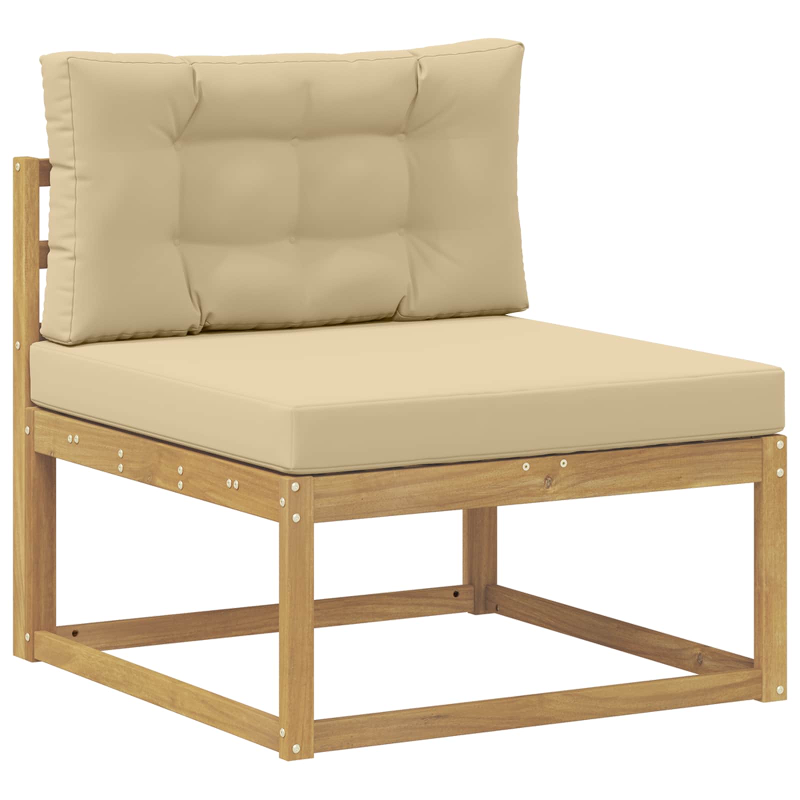 Outdoor-Sofagarnitur 6 Stk. Weiß und Beige Polyester