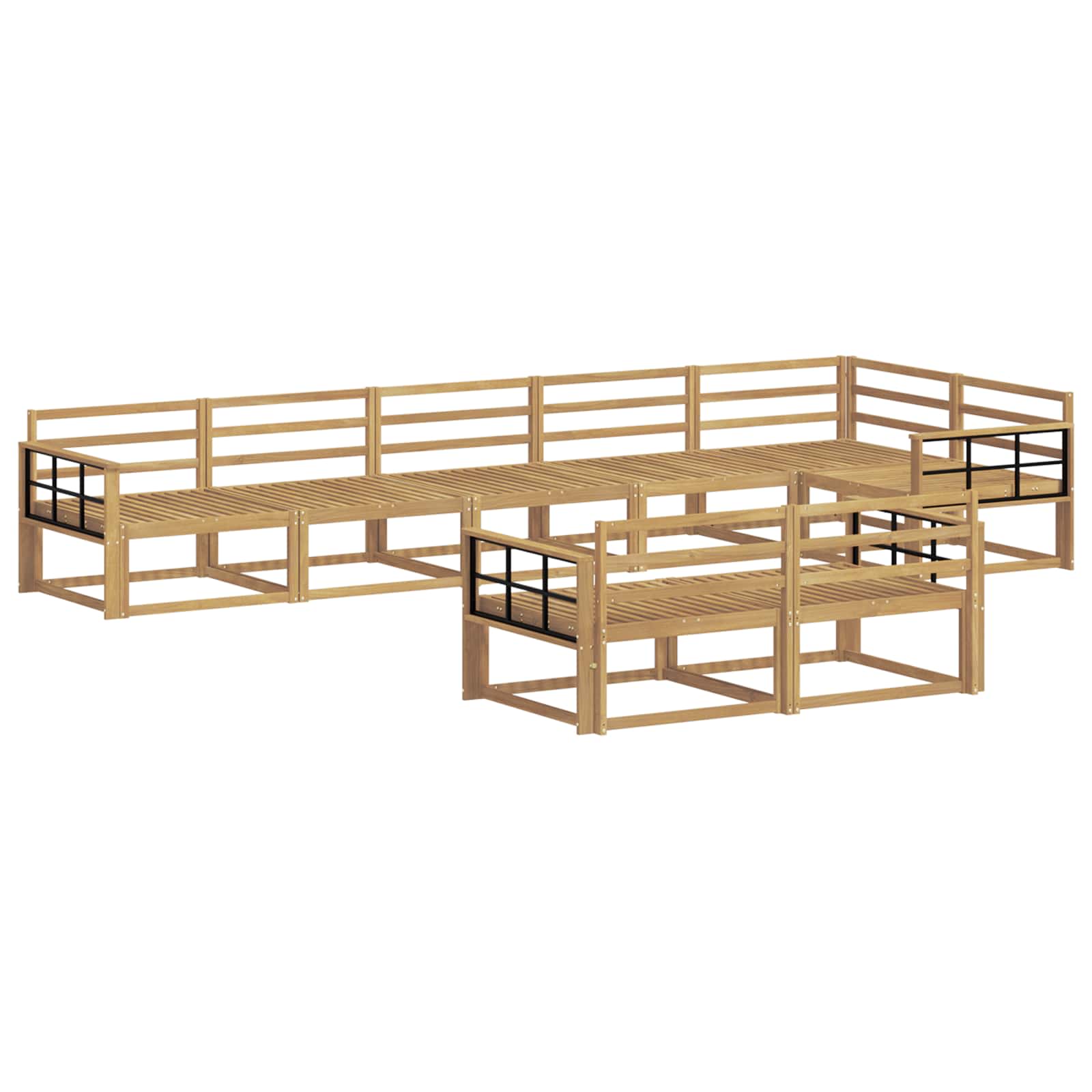 Outdoor-Sofagarnitur 8 Stk. Weiß Massives Akazienholz