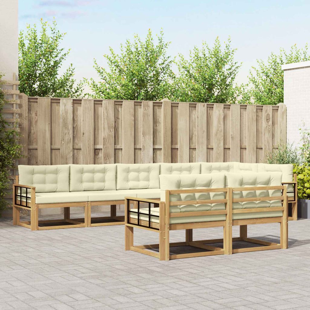 Outdoor-Sofagarnitur 6 Stk. Weiß und Creme Polyester