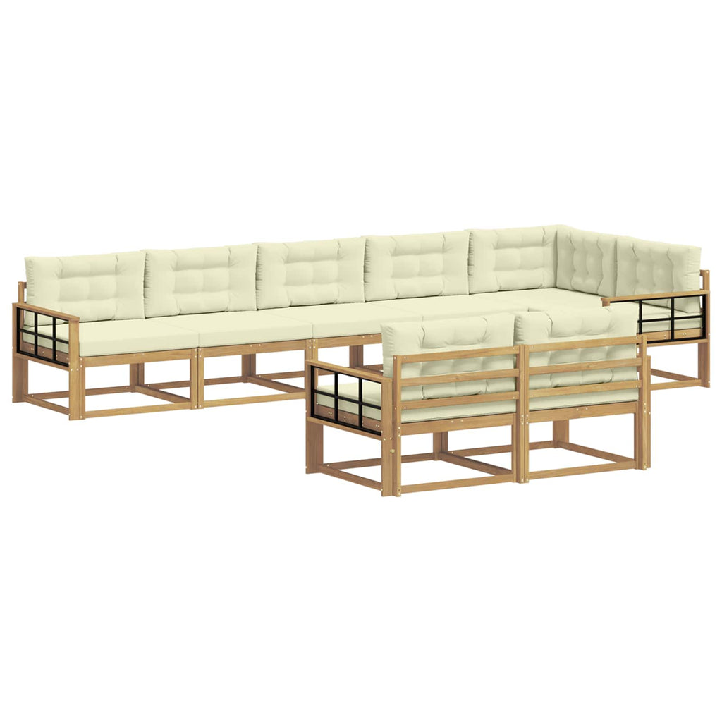 Outdoor-Sofagarnitur 6 Stk. Weiß und Creme Polyester