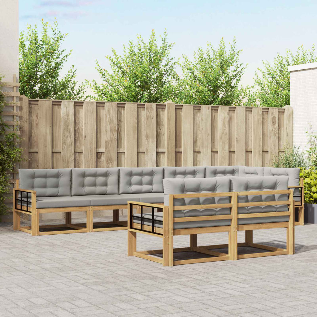Outdoor-Sofagarnitur 6 Stk. Weiß und Hellgrau Polyester