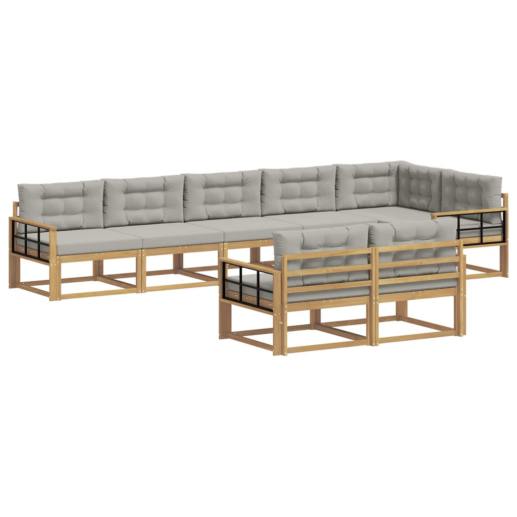 Outdoor-Sofagarnitur 6 Stk. Weiß und Hellgrau Polyester